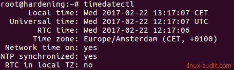 See Linux time zone configuration with timedatectl