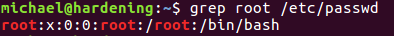 Using grep to search for root user in /etc/passwd