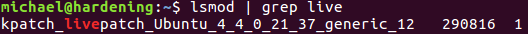 Livepatch module visible in lsmod output