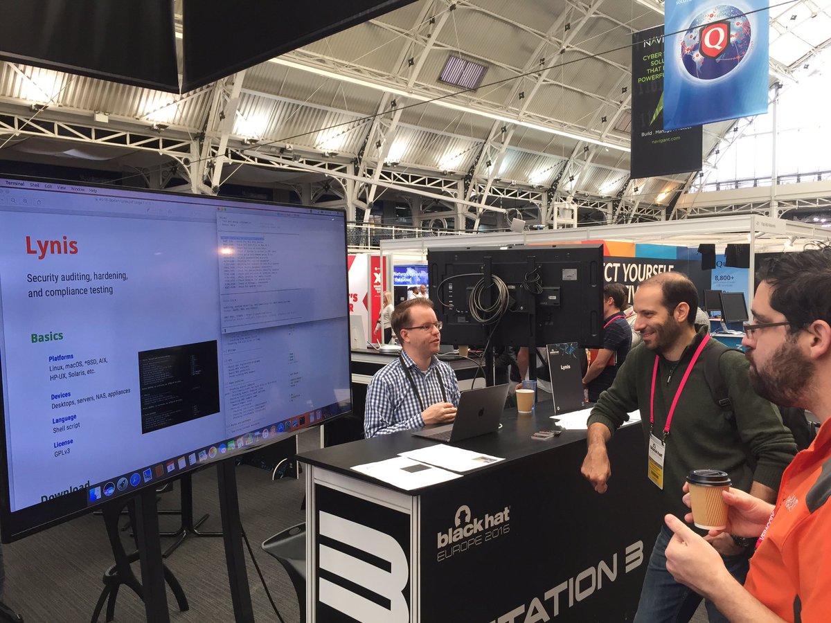 Michael Boelen giving a Lynis demo at Black Hat Europe