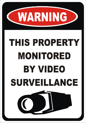 Warning sign of video surveillance